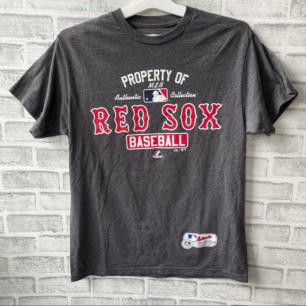 MAJESTIC AUTHENTIC BOSTON RED SOX T SHIRT GREY M